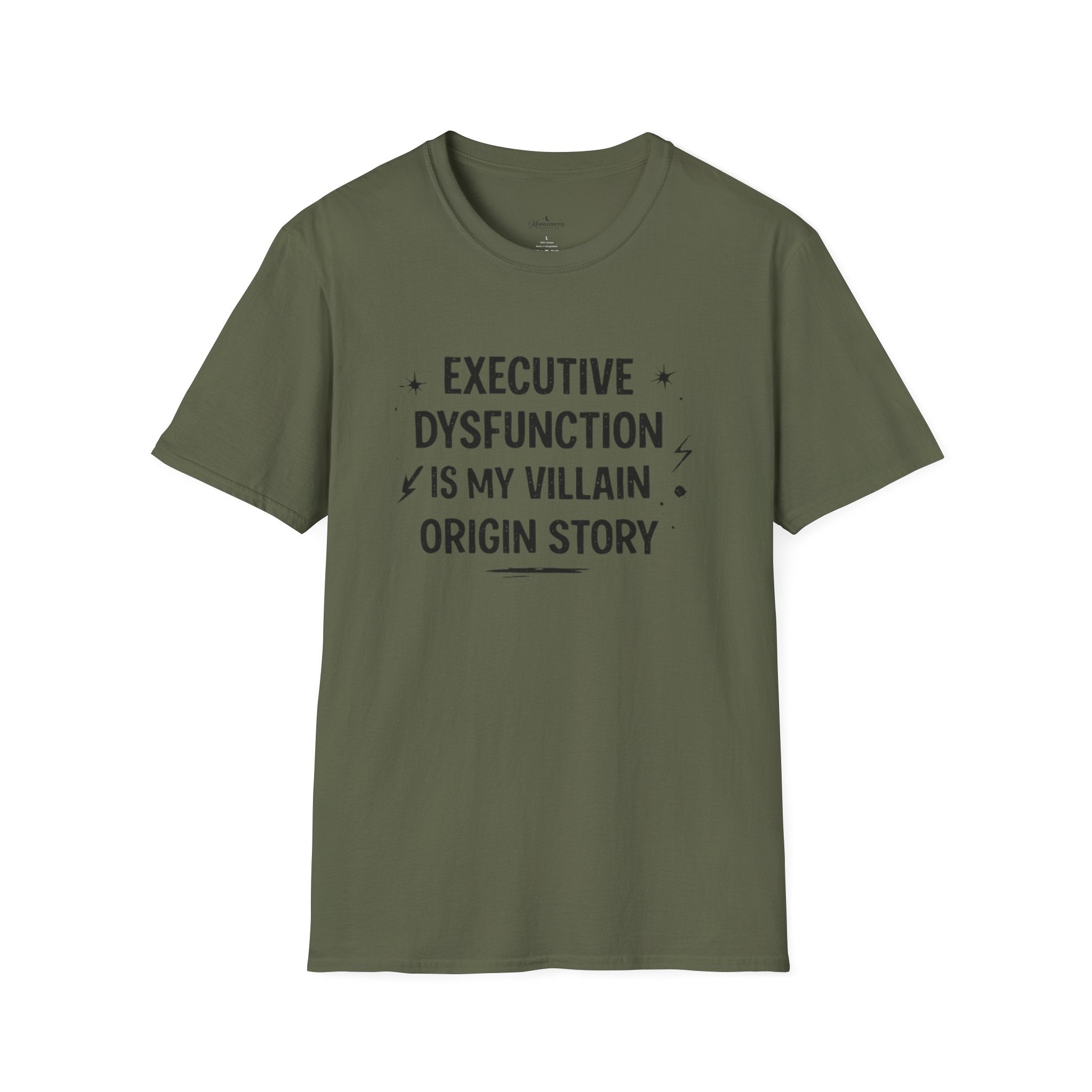 T-Shirt — "Executive Dysfunction Is My Villain Origin Story" Graphic Tee