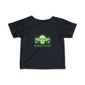 Infant Tee — "Raised on Rock" Neon Skull Baby Shirt