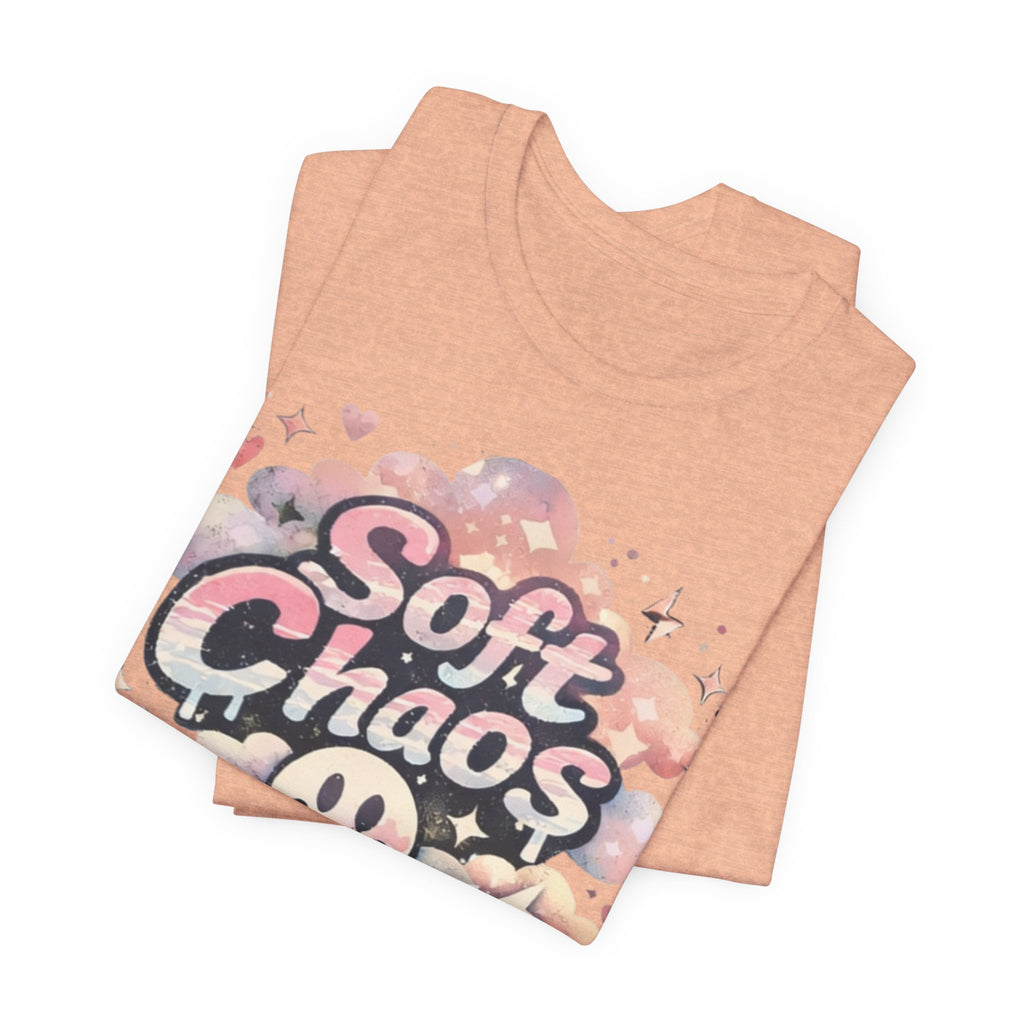Soft Chaos Graphic Tee — Cute Pastel Cloud Smiley Shirt